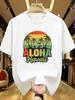 Wzm105123hawaii Print Plus Size Unisexs Round Neck Summer Casual Short Sleeved Street Fashion Versatile Tshirt