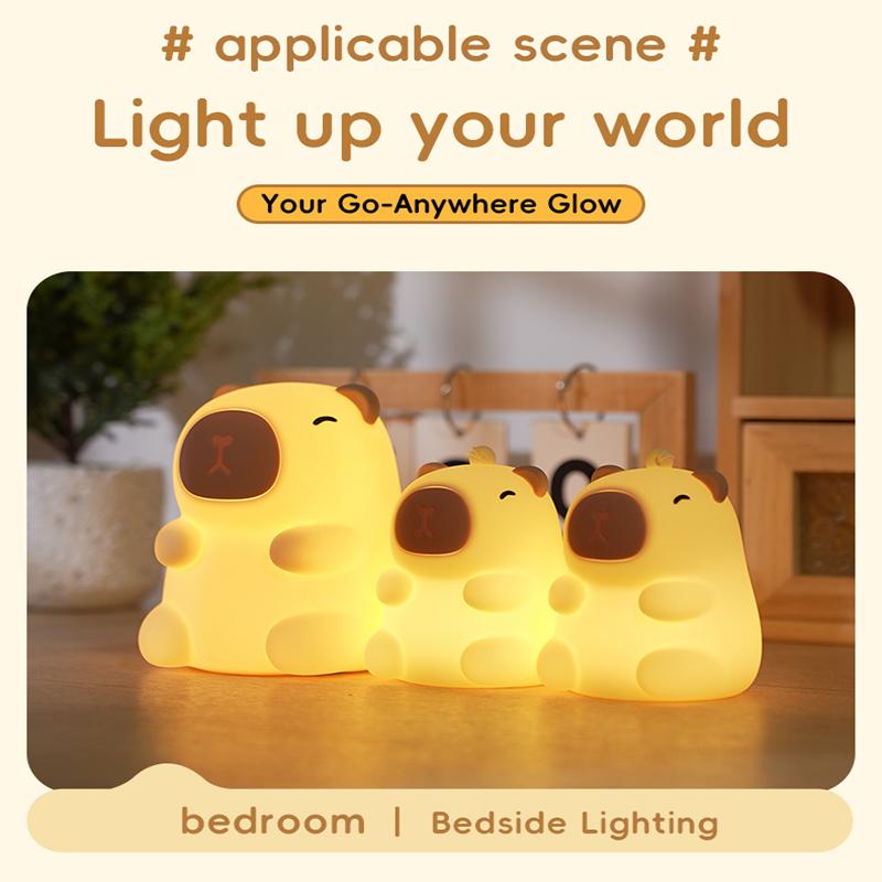 Night Light for Kids, 7 Color Changing BPA-Free Silicone Lamp with Touch Control, Eye Protection, Rechargeable