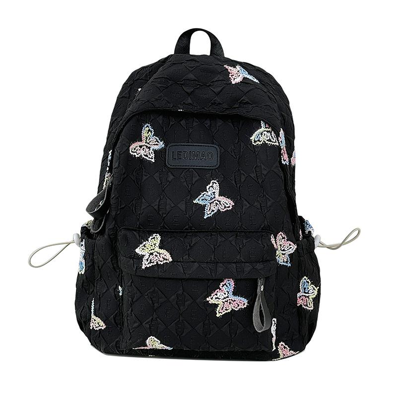 School Bag Ins Wind Girls School Bag High Value Butterfly Early Height Women Lightweight Burden Reduction Backpack