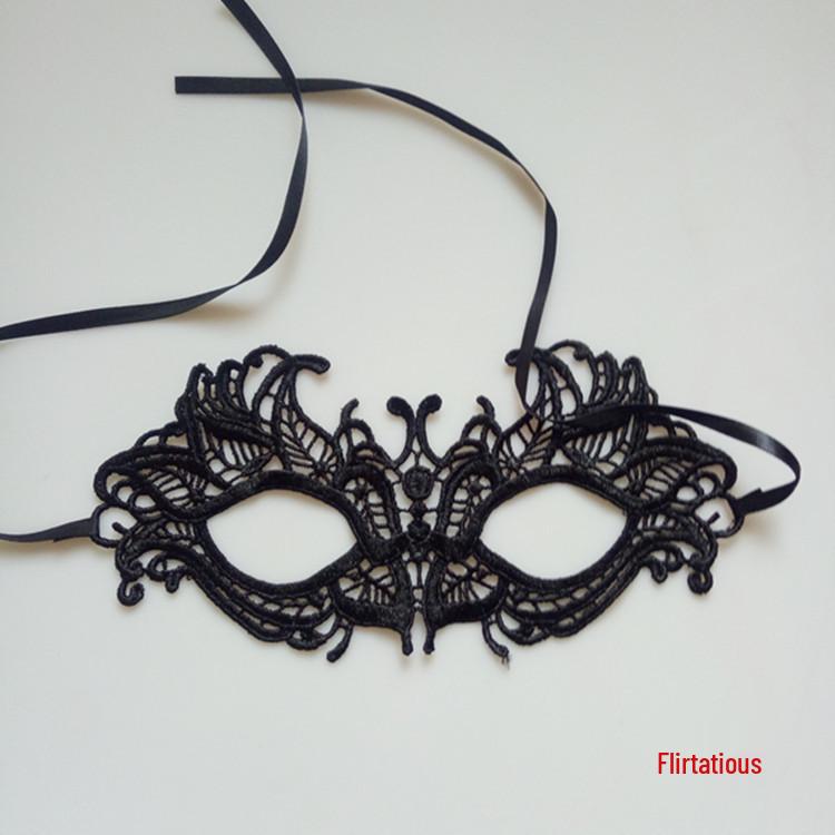 Lace Shapeless Queen Eye Mask - Sensual Black Party Masquerade