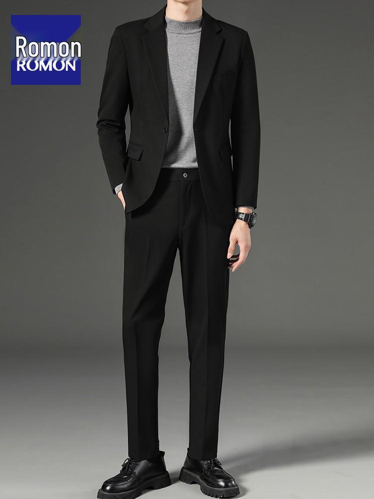 Romon Men's Two-Piece Blazer Jacket Suit: Business, Formal, Casual, Wedding Attire 2025.