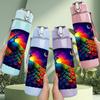 1PC Peacock Feather Art 750ml Color Plastic Sports Water Bottle Leakproof Flip Straw Lid Suitable for Sports Office Home Use