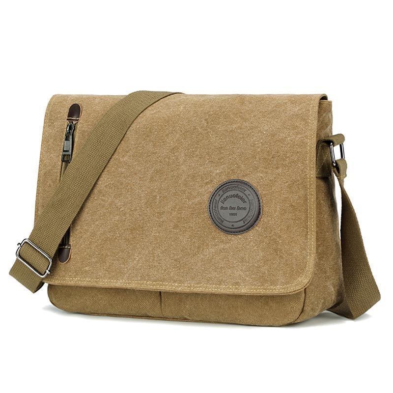 Men's business briefcase Casual canvas bag Canvas men's bag Shoulder bag Large capacity messenger bag Business collection YQ