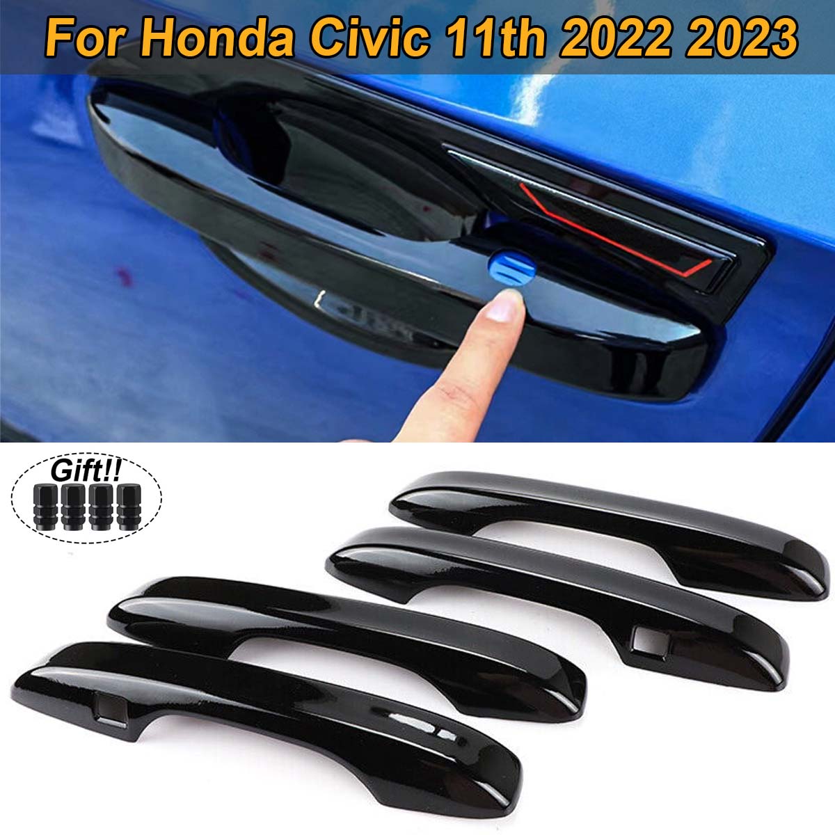 

Накладка на внешнюю дверную ручку, защитная наклейка с умным входным отверстием для автомобиля Honda Civic 11th Gen 2022 2023