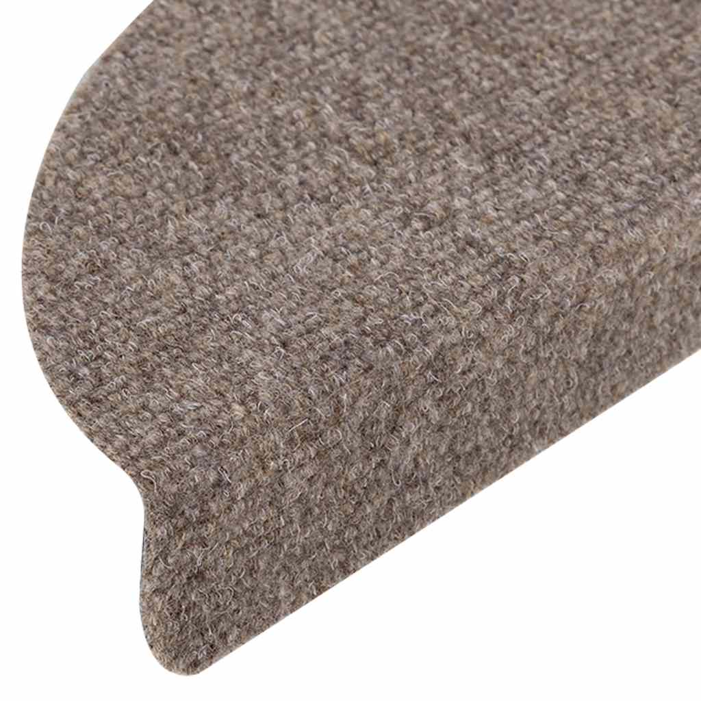 Vidaxl Maty Na Schody Samoprzylepne 5 Szt. 56X17X3 Cm Beżowe Półokrągłe