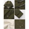 BITCED Women's Spring/Autumn Hooded Trench Coat with Fleece Lining and Water-Repellent Finish Long-Sleeved Zip-Up Cardigan