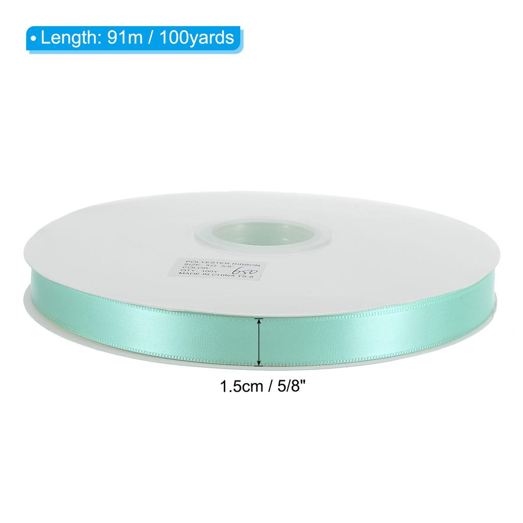 Polyester Satinband einseitig Grosgrainband Unifarbenes Stoffband für Basteln Hochzeitsparty Geschenkverpackung 5/8"x100 Yard