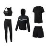 Plus Size Yoga Fitness Suit: Tummy Control Slimming, Loose-Fit, Five-Piece Set for Running and Gym, Fits Up To 200 Lbs.