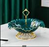 Wrought Iron Ceramic Plate Fruit Plates Candy Snack Tray Salad Bowl Dish Dessert Dim Sum Cake Stand