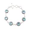 Sky Blue Topaz Gemstone 925 Sterling Silver Handmade Jewelry Boho Bracelet 7-9" RB-16-10
