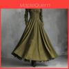 French Vintage Lace Trim Maxi Dress With Button Details For Elegant Party Wear