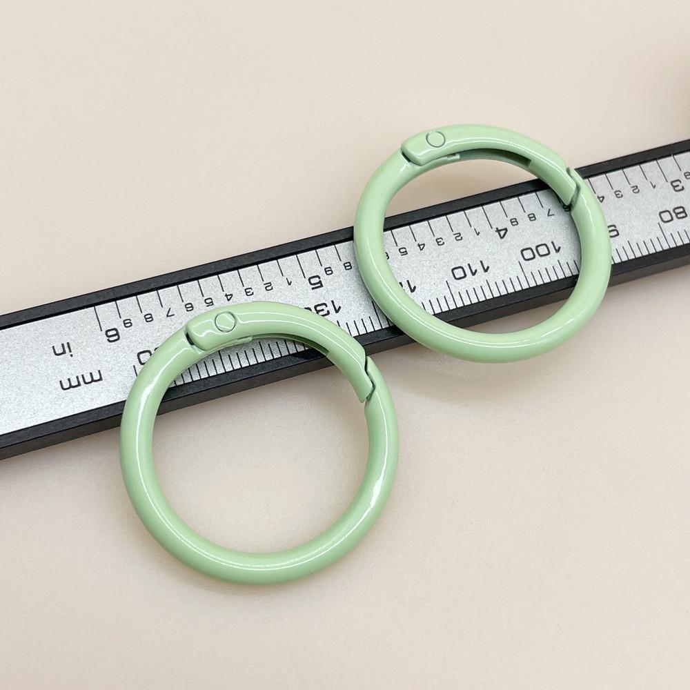 33mm Colorful Coil Spring Snap Buckle Luggage Bag Doll Keychain Ring Ornament