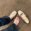 Fashion Flat shoes for women 2025 Spring and Autumn round toe French retro flat  solid color Mary Jane single shoe large size 42 43 44