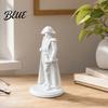 European Retro Art Piece 3D Printed Napoleon Statue with Military Coat, Turban & Scroll, Vintage Historical Desktop Decor White Body Craft Figurine,