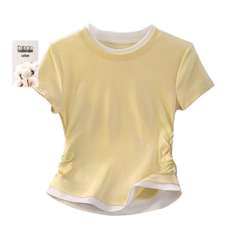 Women s Fashion Faux Two-Piece T-Shirt M