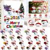 Snowman Hanging Ornaments Advent Calendar, 24Pcs Acrylic 2D Ornament Set Christmas Tree Decorations with Bouquet Flowers, Decor, Holiday Gift for Kids