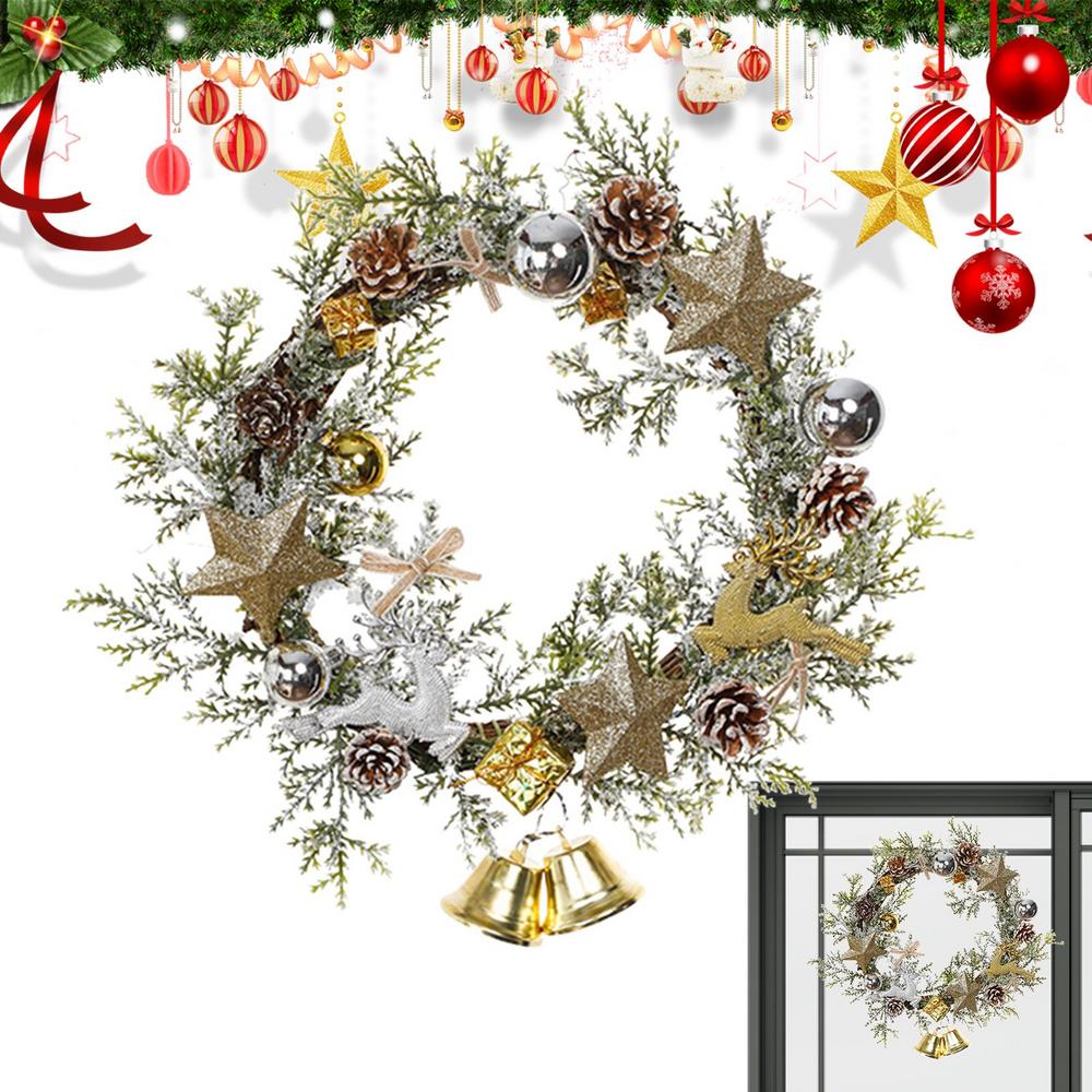 Weihnachtskranz für Haustür Fenster Wand Türdekoration Weihnachtsguirlande Ornament Halloween Partyzubehör