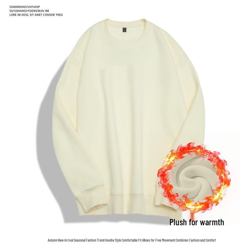 

Hong Kong Retro Solid Color Loose Winter Sweatshirt 2025 - Heavyweight, Warm, Plus Velvet 2XL