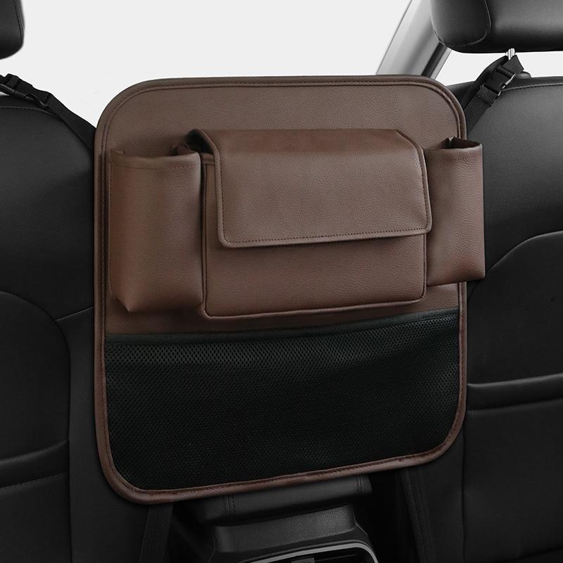 Car Seat Middle Storage Organizer Leather Armrest Hanging Cup Tissue Bag Holder Phone Glasses Ipad Pocket For Rear Seat Interior