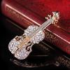 Brooch Pin Violin Rhinestones Jewelry Shiny Guitar Brooch Clothing Accessories