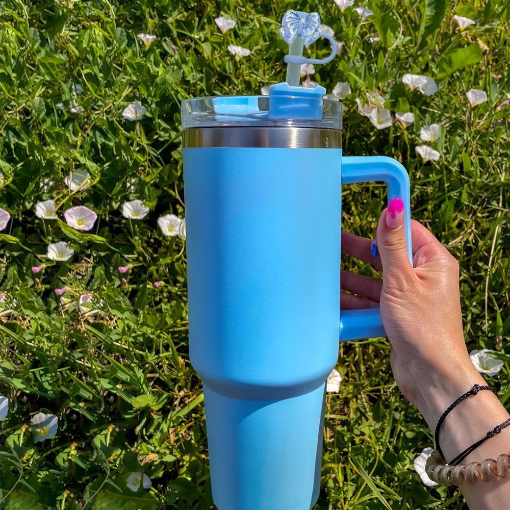 

Silicone Straw Cover Drinking Straw Topper New Butterfly Straw Cap фіолетовий