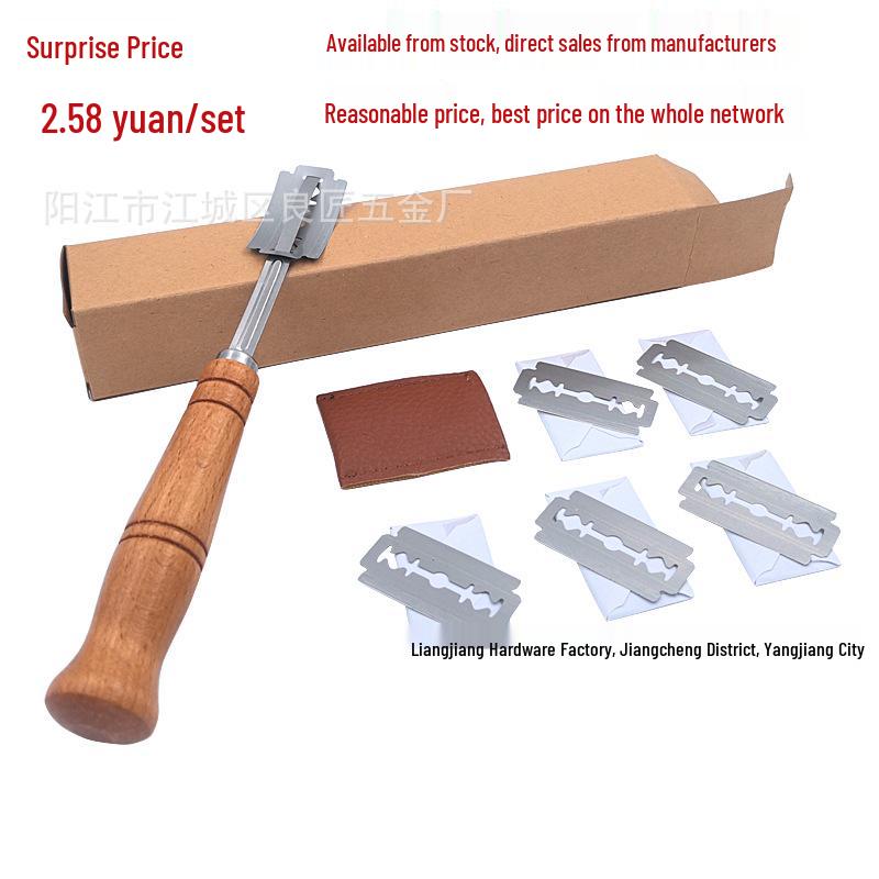Curved European Wooden Bread Scoring Knife for Dough Patterning