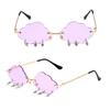Stylish Cloud Lightning Sunglasses for Girls Boys Photo Props Travel Hip Hop Sunglasses Frameless Hip Hop Glasses
