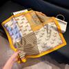 New silk scarf women's fashion versatile high-end small square scarf Korean version neck protection scarf spring and autumn retro scarf binding bag