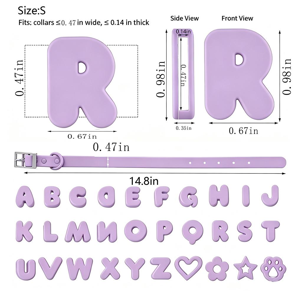 Soft Silicone Custom Name Pet Collar, Personalized Letter ID Collar for Small Medium Dogs Daily Walking