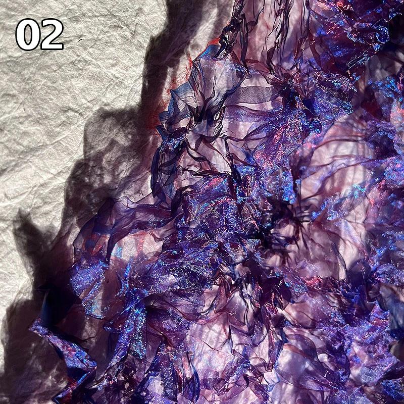 50 см Хрустальная плиссировка Градиентная текстура Прессованная плиссированная ткань DIY Свадебное оформление Стилевое оформление фона Неправильная плиссированная ткань Length 50cm