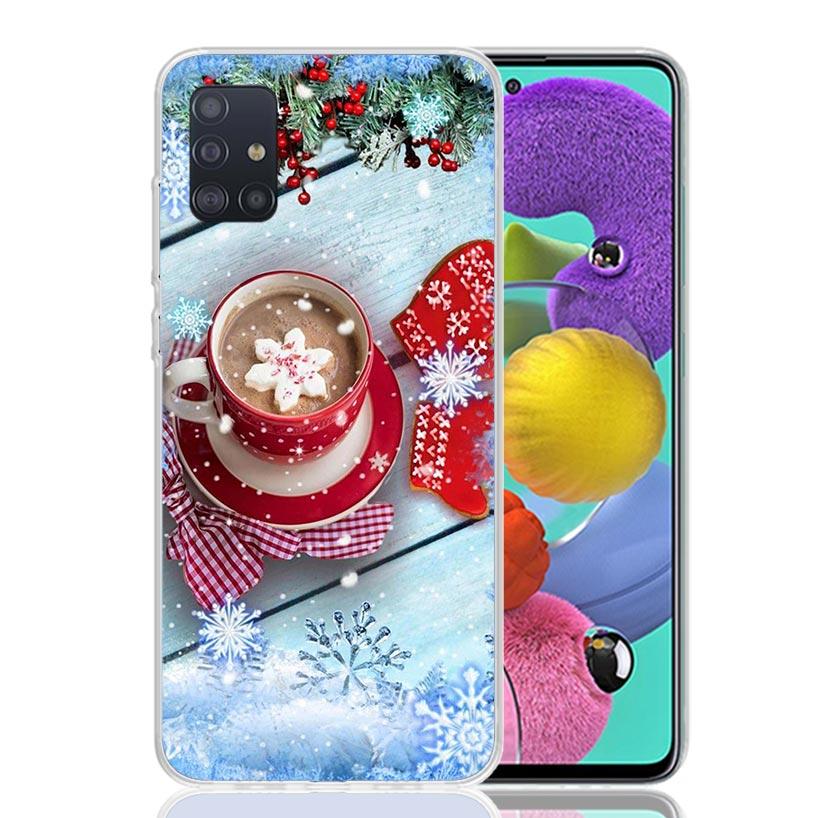 Winter Coffee Christmas Phone Case For Samsung Galaxy A52 A32 A22 A12 A02S A50S A30S A51 A31 AA71 Note 20 Ultra 10 S10 Plus Gala