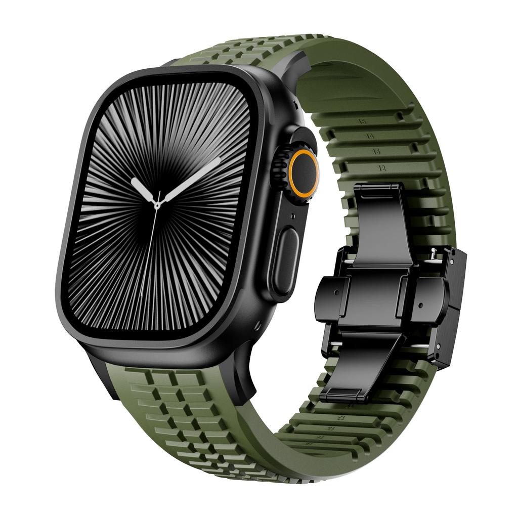 Luxury Silicone Strap For Apple Watch Ultra 3/2/1 49mm Series 11/10 46mm Sport Bracelet Wristband iWatch 9 8 7 6 5 SE 45mm 44mm
