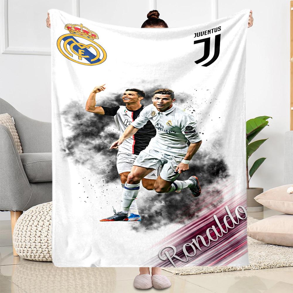Football Legend Celebration Blanket Soft Warm Cozy Perfect for Chair Picnics Seaside All-Season Use Modern Style