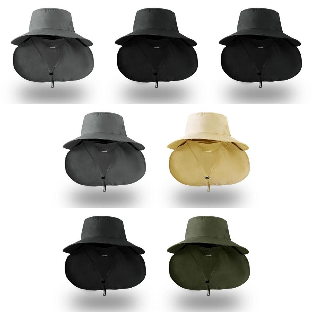 Summer Fisherman Hat With Large Brim For Outdoor Sun Protection And Neck Guard