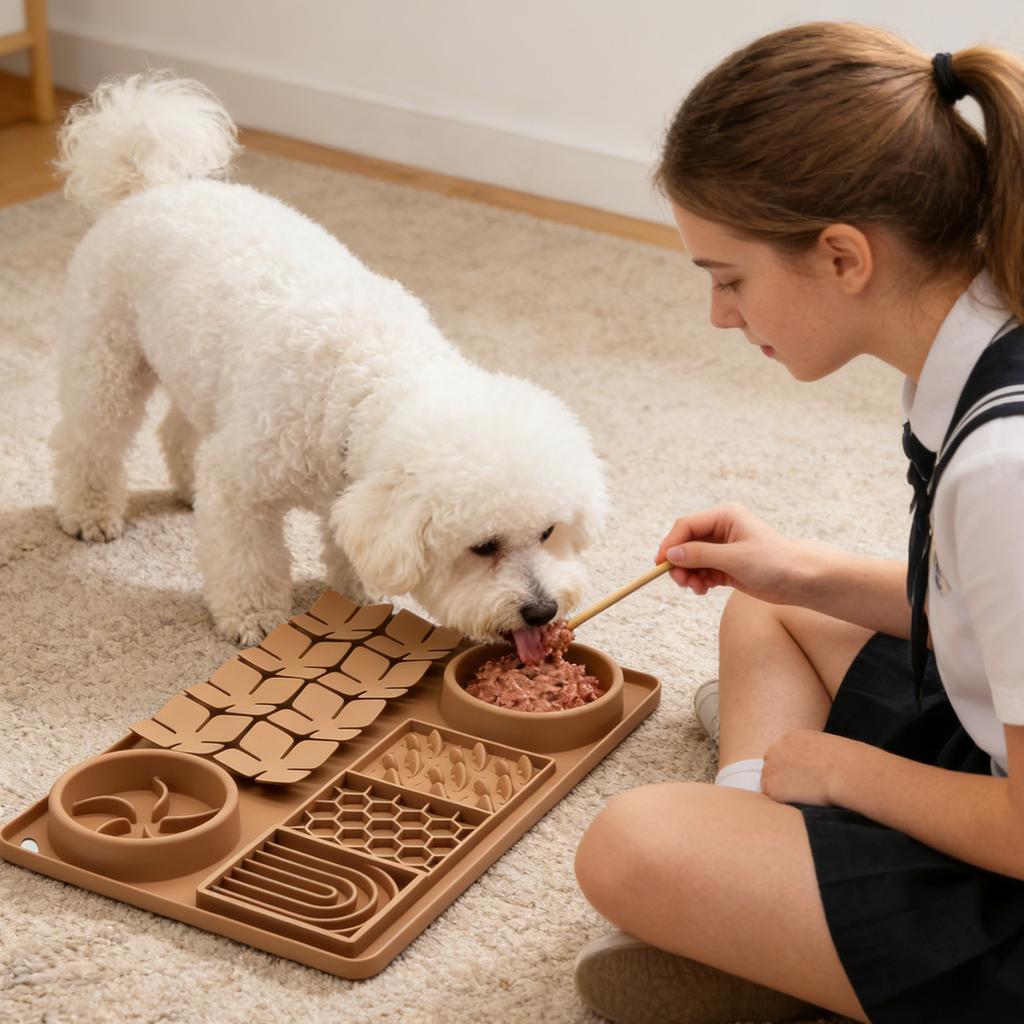 New Multifunctional Pet Licking Pad, Food Grade Silicone Pet Bowl, Choking And   Silicone Partition Plate