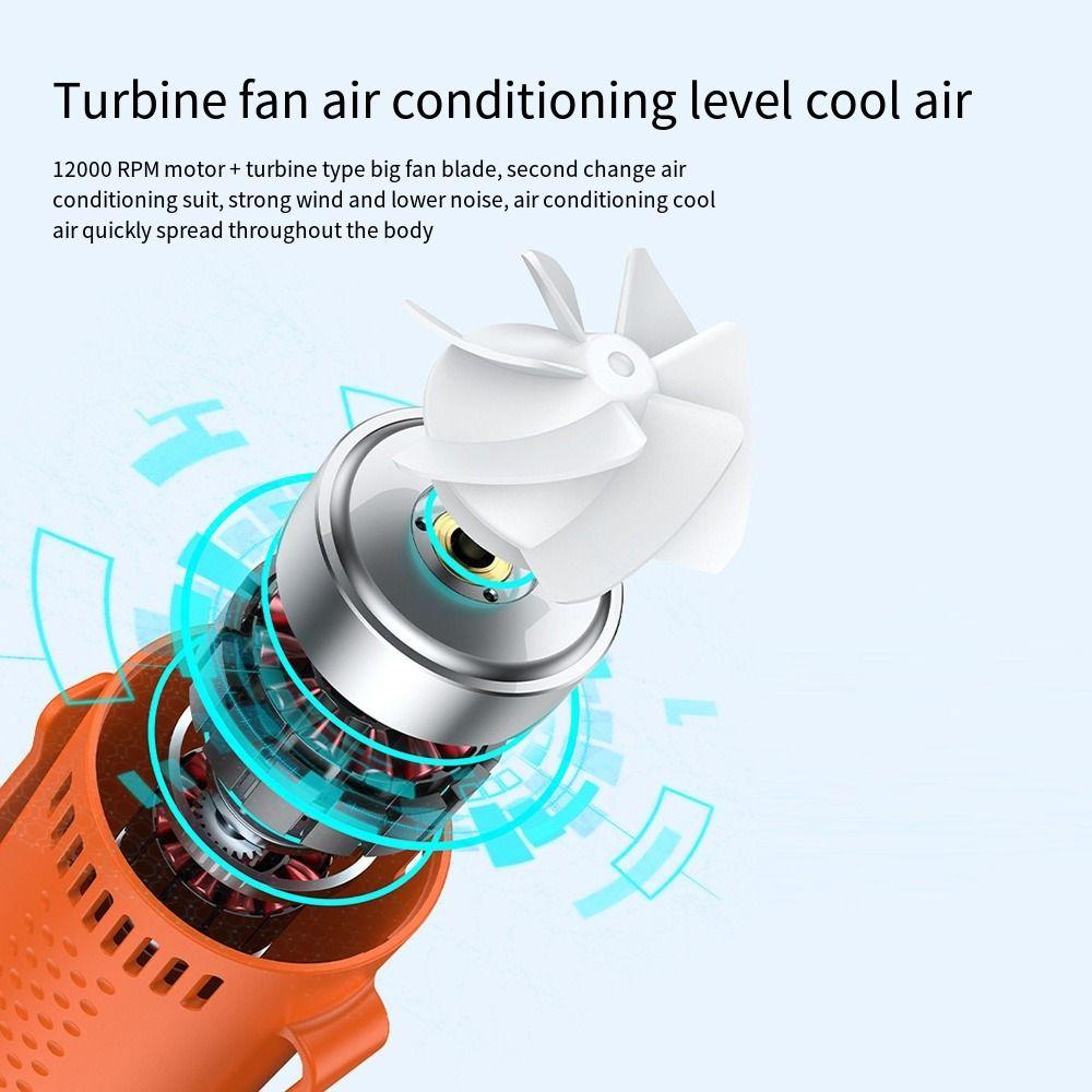 3 Hours Fast Charging Belt Shirt Fans 6H Working Time Rechargeable Personal Fan  Outdoor Works