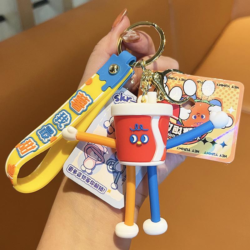 

Delicious Full Series Hand Rope Buckle Stretch Burger Fries Creative Keychain Car Keychain Exquisite Small Gifts