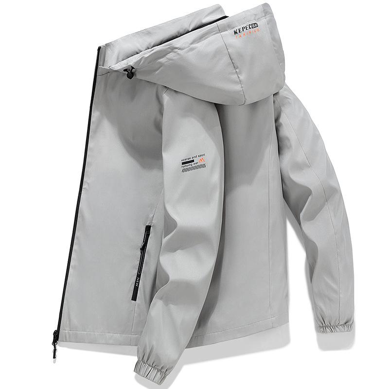 Jachetă pentru bărbați nouă de primăvară și toamnă Jachetă de vânt cu glugă la modă Jachetă casual îngroșată pentru bărbați Catifea pentru bărbați Opțional