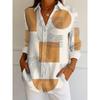 Camicia da Donna Grafica Geometrica Vintage Tropicale Quotidiana Manica Lunga Collo della Camicia Regular Top Lavoro Quotidiano Bottoni Stampati Autunno
