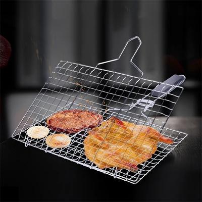304 Stainless Steel Grill Net Clip with Handle Perfect Outdoor BBQ Family Gatherings Camping Trips Picnic Cookware Barbecue Tool
