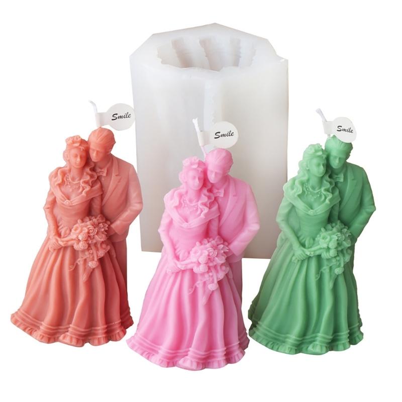 Groom and Bride Shape Silicone Candle Mold Perfect Gift for Art Enthusiasts