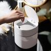 Compact Flip-Top Desktop Trash Can with Lid for Home or Office