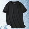 Ice silk short-sleeved T-shirt men's summer loose large size round neck short-sleeved men's sports casual quick-drying top versatile