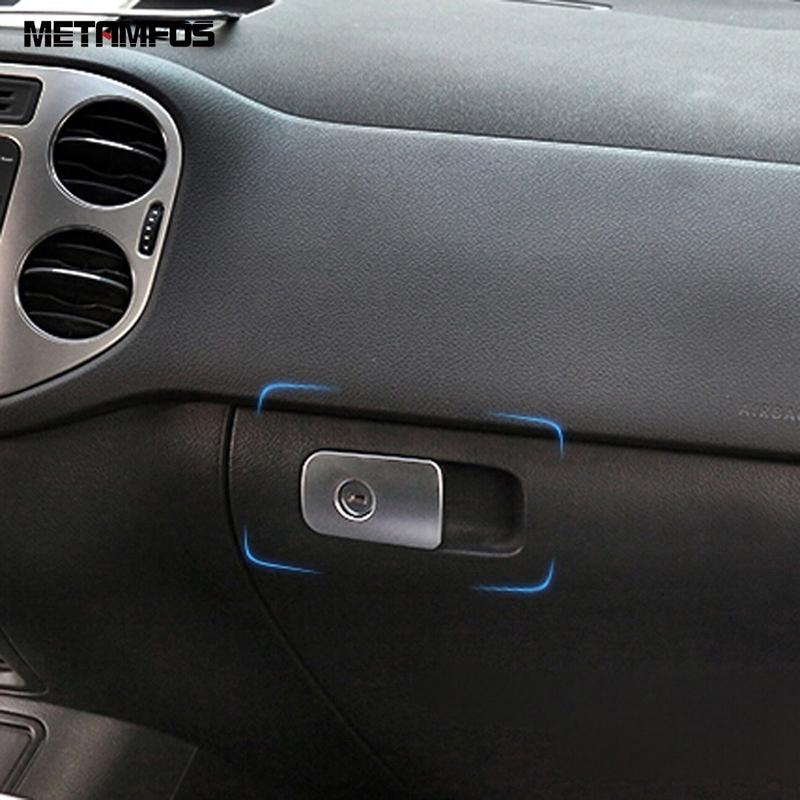 For Volkswagen VW Tiguan 2007-2013 2014 2015 Matte Glove Storage Box Door Handle Cover Trim Interior Accessories Car Styling