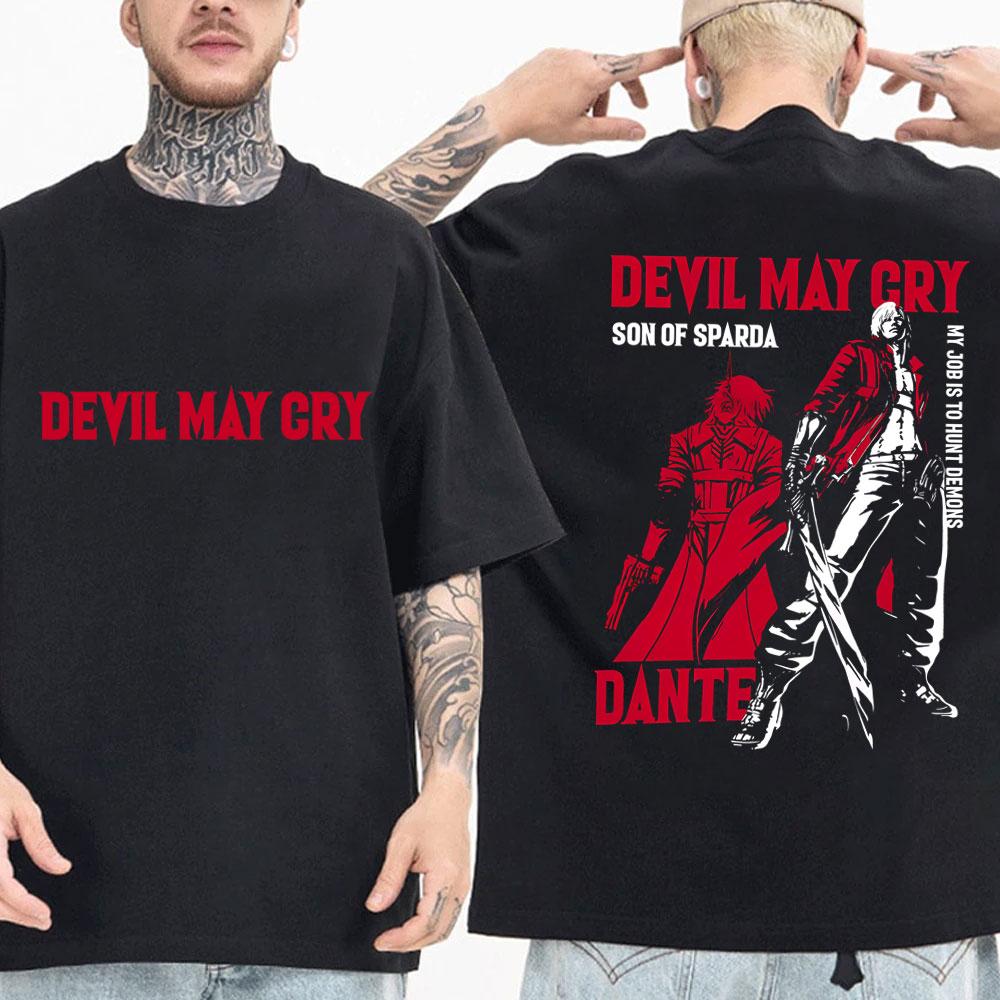 Anime Devil May Cry Son of Sparda Dante Graphic Tshirt Men Women Casual Cotton Vintage T Shirt Mens Fashion Oversized Tshirts