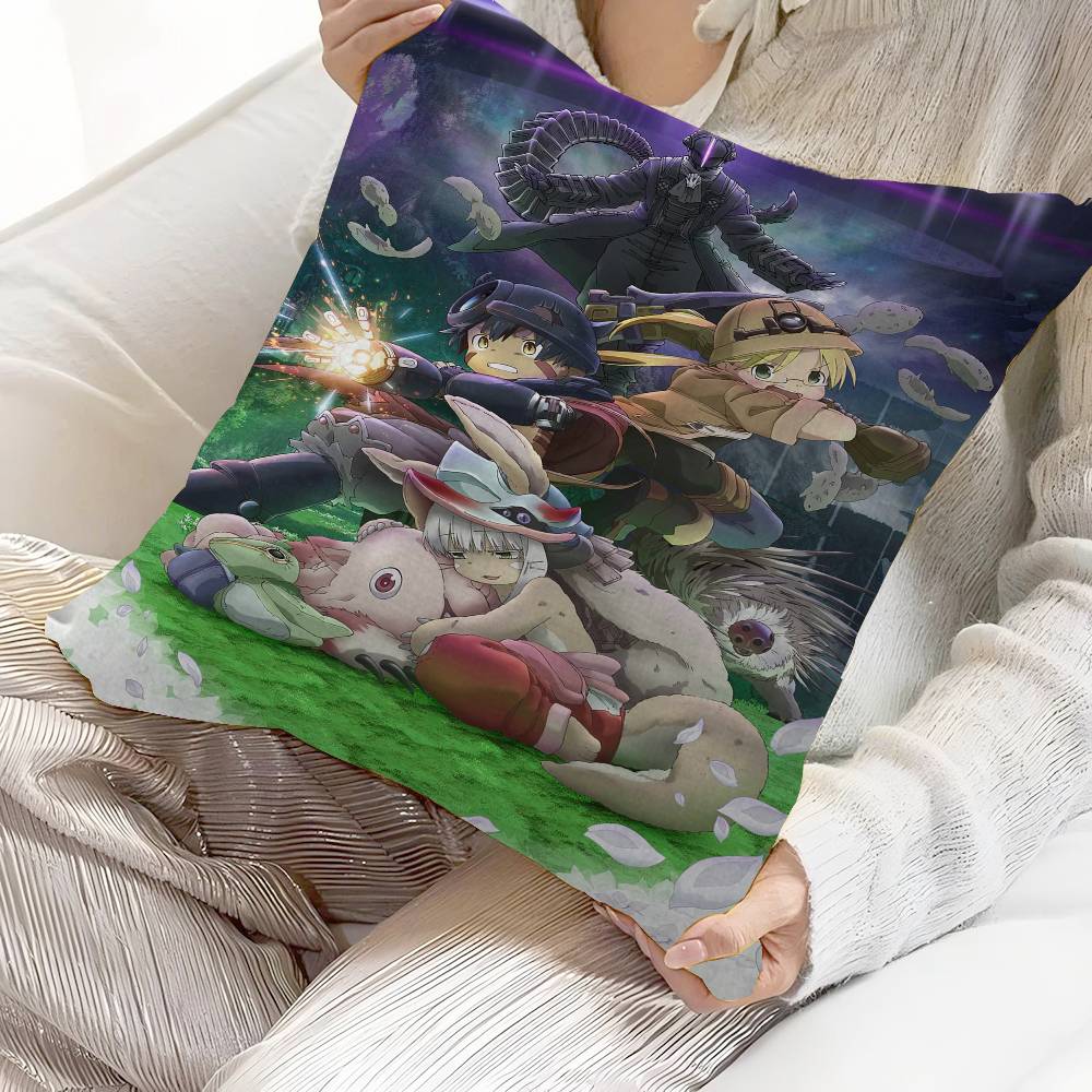 

Made in Abyss Anime Office Cushion Pillowcase Car Cushion CoverXCM Lumbar Pillowcase Sofa Pillowcover 30x30 cm
