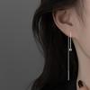 Bean Pearl Ear Thread Trendy Slim Face Round Stud Earrings Simple Temperament Summer Jewelry
