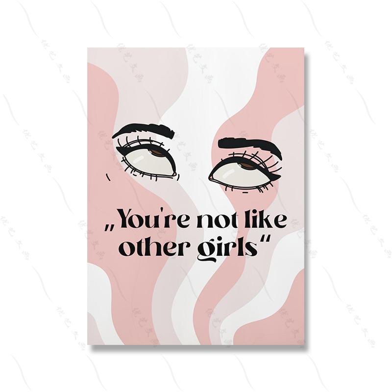 Red Quote Feminist Minimalistic Middle Finger Lady Art Canvas Painting Print Line Female Abstract Poster Picture Room Home Decor