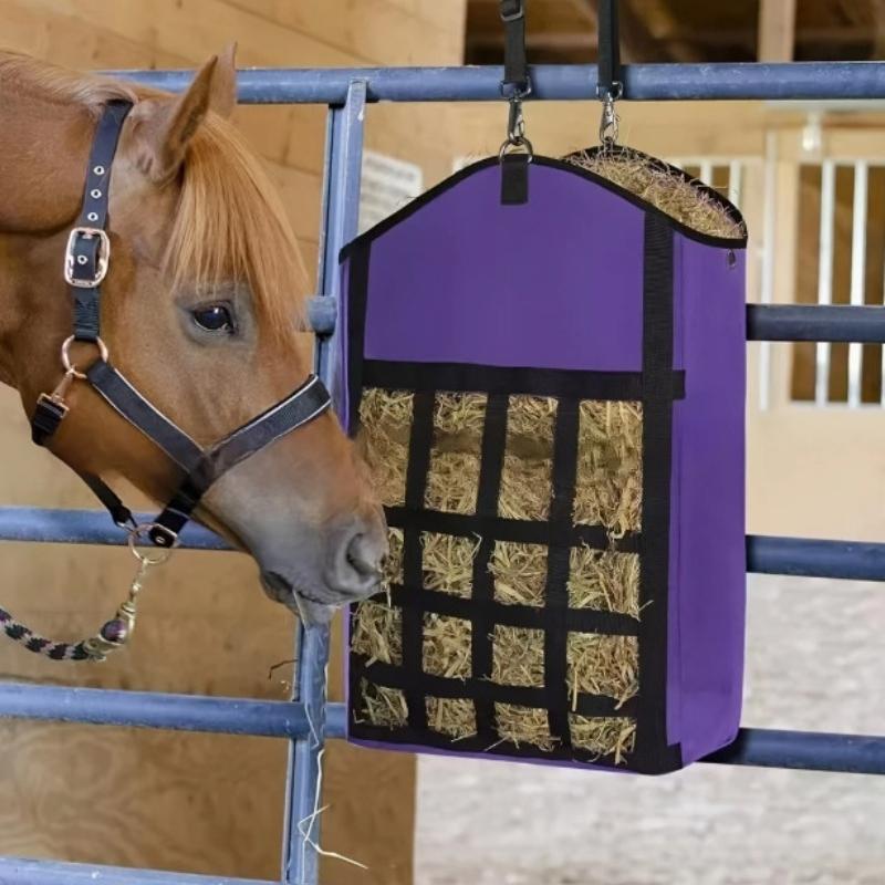 New Large Capacity Hay Bag for Horses Portable Slow Feed Hay Bag Wear-Resistant Hanging Feeding Bag Grass Storage Bag
