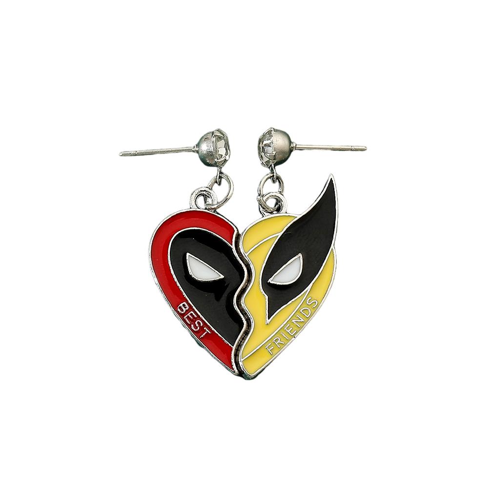 2 st Deadpool Wolverine Cospay Bästa Vänner Halsband Superhjälte Parhalsband Hjärthänge Vänskap Matchande Gåvor